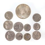 Peace Dollar Philadelphia 1922 u.a.Silber, One Dollar 1922, sitzender Weißkopfseeadle