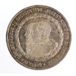 Medaille 400 Jahre Annaberg 1896versilberte, 400-Jahrfeier der Stadt. Brustbilder des