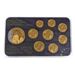 Eurosatz EstlandPrestige Specimen Set, 24 Karat vergoldetes 999 Rhodium, 9 Stück in O