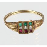 Tricolore Ring GG 333geprüft Gelbgold 333 (8 Karat), ca. 0,9 Gramm, nicht punziert, R