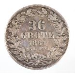 36 Grote Bremen 1864Silber, Freie Hansestadt Bremen, 36 Grote 1864