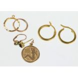 Posten Goldschmuck - GG 333 u.a.in Gelbgold 333 (8 Karat) gearbeitet u. punziert, dabe