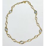 Aquamarin Collier GG 585punziert Gelbgold 585 (14 Karat), ca. 18,98 Gramm sowie Signet