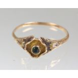antiker Smaragd Ring GG 585geprüft Gelbgold 585 (14 Karat), ca. 1 Gramm, nicht punzie