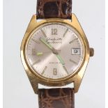 *Glashütte* Herren Armbanduhr Spezimaticrundes vergoldetes Uhrengehäuse mit Bandanst