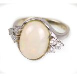 Design Opal Brillant Ring GG 585punziert Gelbgold 585 (14 Karat), ca. 4,26 Gramm sowie