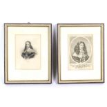 2 historische Portraits im RahmenKupferstiche, Brustbilder von Karl I. (Karl Stuart, d