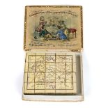 Kinder Würfelspiel ca. 1859*Kleines geographisches Cubicspiel* Würfelspiel aus 20 mi