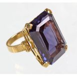 Amethyst Ring GG 750punziert Gelbgold 750 (18 Karat), ca. 15,45 Gramm, Statement Ring