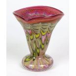 Design Vase signiertfarbloses Kristallglas mundgeblasen, geschnittener Boden gekugelt