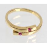 Rubellit Ring GG 375punziert Gelbgold 375 (9 Karat), ca. 2,3 Gramm, Ringschiene zum Ri