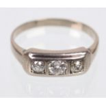 Brillant Ring - WG 585punziert Weißgold 585 (14 Karat), ca. 3,42 Gramm, Ringschiene v