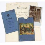 Militärpass 1894 u.a.I.R. 134 (Plauen) mit Einträgen bis 1917 dazu Führungszeugnis