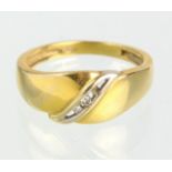 Brillant Ring GG 333punziert Gelbgold 333 (8 Karat), ca. 2,4 Gramm, leicht bombierter