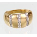 Brillant Ring GG 585punziert Gelbgold 585 (14 Karat), ca. 5,35 Gramm, bombierter Ringk