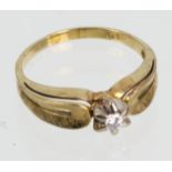 Brillant Solitär Ring GG 585punziert Gelbgold 585 (14 Karat), ca. 3 Gramm, Ringkopf m
