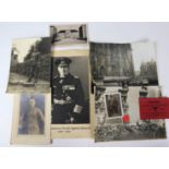 Militär Photos und Ausweisdabei 2 großformatige SW Parade Aufnahmen mit Adolf Hitler