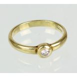 Brillant Solitär Ring GG 585punziert Gelbgold 585 (14 Karat), ca. 3,3 Gramm, Ringkopf