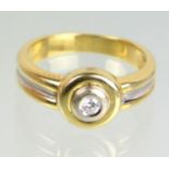 Diamant Solitär Ring GG/WG 585punziert Gelbgold/Weißgold 585 (14 Karat), ca. 5,5 Gra
