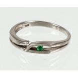 Smaragd Ring Silber 925punziert, Gewicht ca. 1,84 Gramm, Ringkopf mit Smaragd (Sambia)