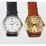 *Glashütte* Herren Armbanduhr Spezimatic u.a.vergoldetes rundes Uhrengehäuse mit Ban