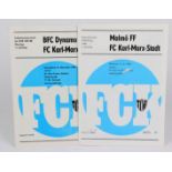 2 FCK Spiel Prospekte 1987/881) Malmö FF, FC Karl-Marx-Stadt, internationaler Fußbal