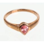 Kupferturmalin Ring RG 375punziert Roségold 375 (9 Karat), ca. 1,95 Gramm, Ringkopf m