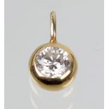 Brillant Anhänger 0,50 ct - GG 585punziert Gelbgold 585 (14 Karat), ca. 1,26 Gramm, l