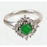 Smaragd Brillant Ring WG 585punziert Weißgold 585 (14 Karat), ca. 4,4 Gramm sowie Chr