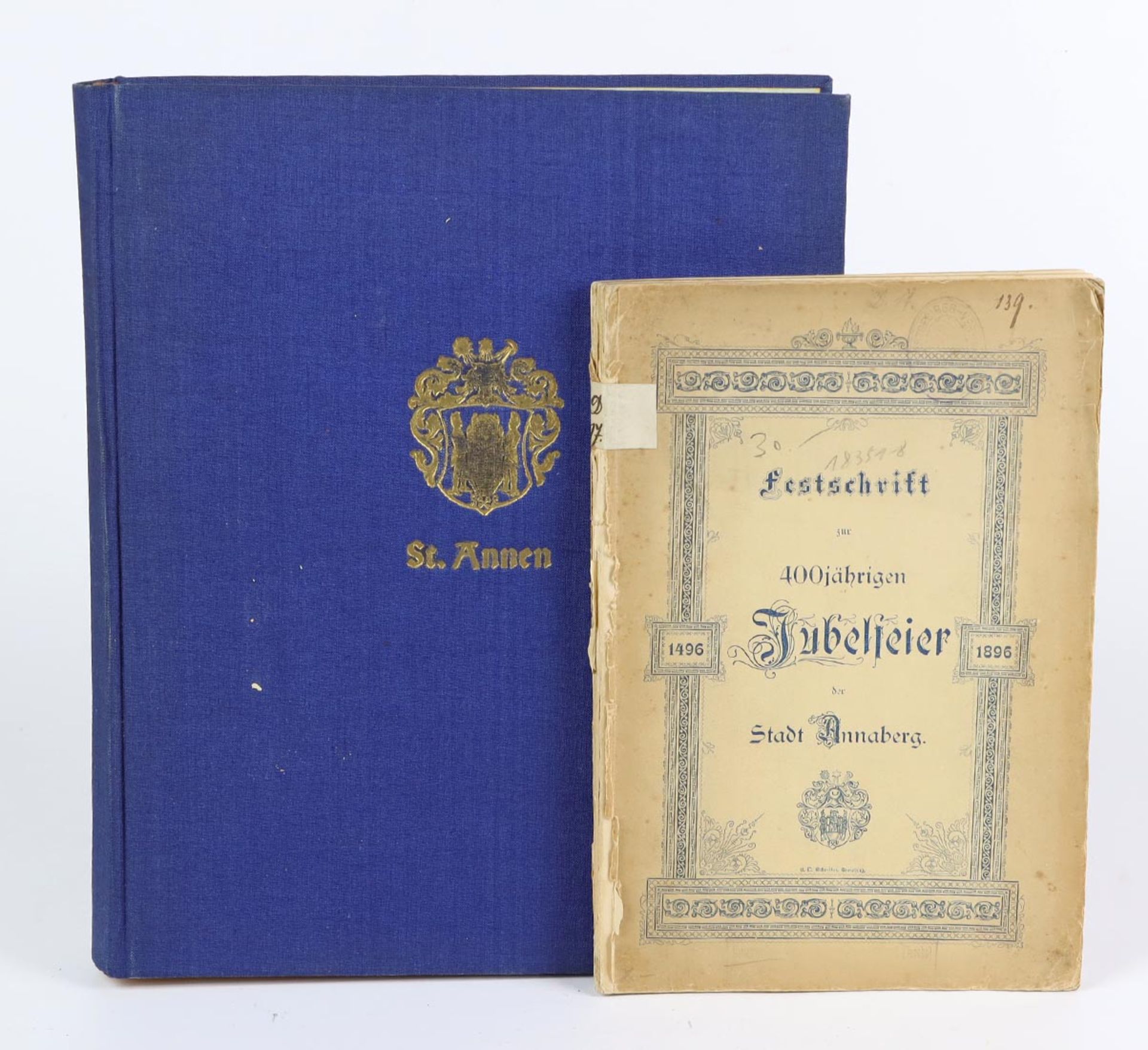 2x Annaberg 1896 u. 1908dabei *Festschrift zur 400 jährigen Jubelfeier der Stadt Anna