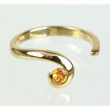 Spessartin Ring GG 375punziert Gelbgold 375 (9 Karat), ca. 2,8 Gramm, zum Ringkopf hin