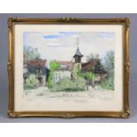 Malerkolonie Barbizonaquarellierte Lithographie rechts unten Signet Marcel Jacque (*18