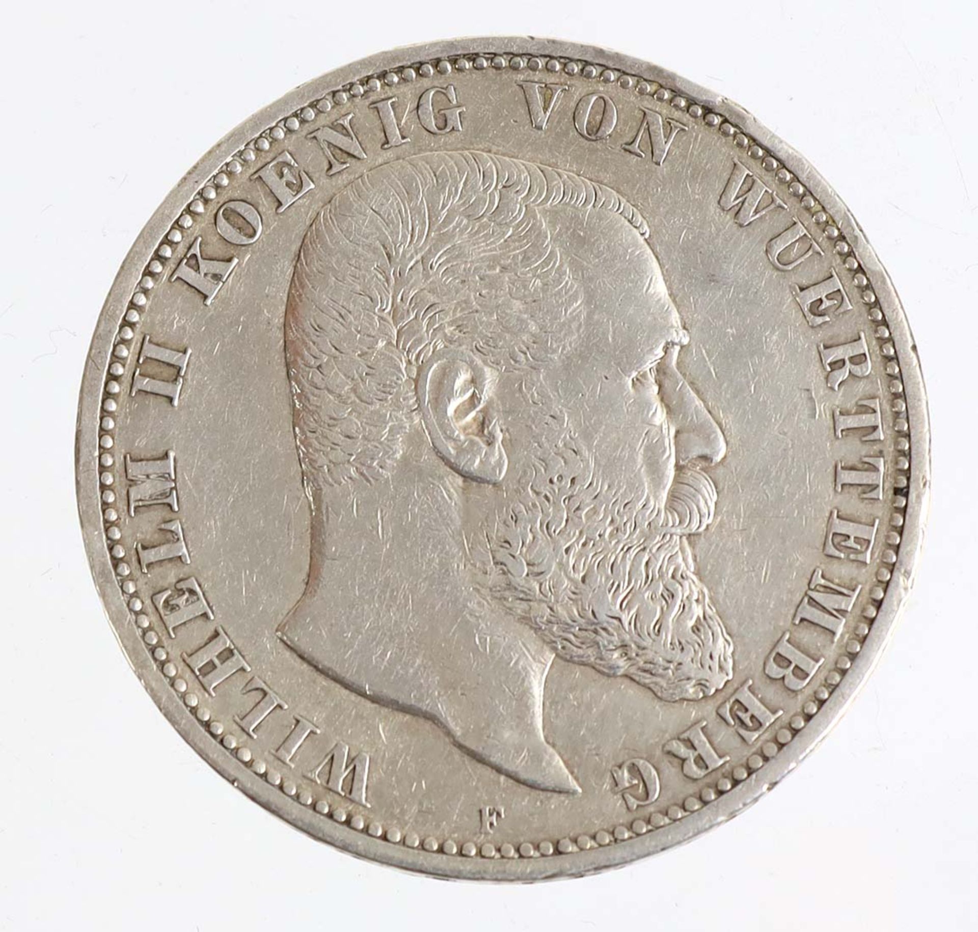 5 Mark Wilhelm II Wuerttemberg 1900 FSilbermünze Fünf Mark Deutsches Reich 1900, so