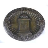 Anlassplakette Pforzheim 1927ovale Plakette mit Umschrift *10 Jahre Reichsbund Gautag