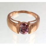 pinkfarbener Zirkon Ring RG 375punziert Roségold 375 (9 Karat), ca. 3,5 Gramm, leicht