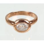 Zirkonia Ring RG 375punziert Roségold 375 (9 Karat), ca. 3,6 Gramm, leicht erhöhter