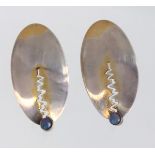 Opal Ohrringe punziert Silber 925, Gewicht ca. 5,8 Gramm, ein Paar Ohrstecker in Ovalf
