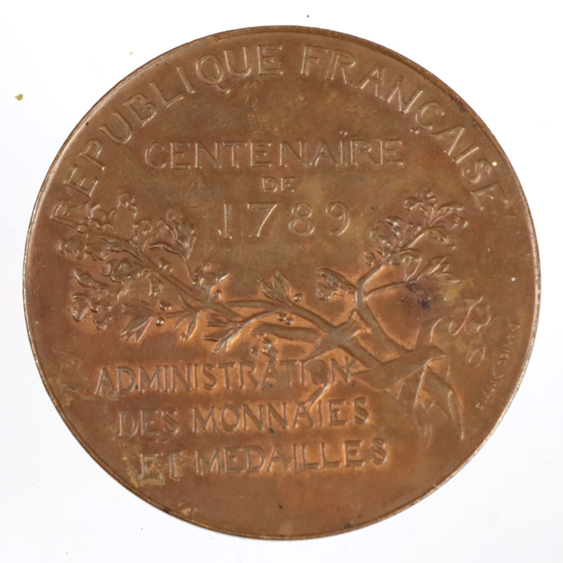 Bronzemedaille Frankreich 1889 reliefierte Darstellung des Weltausstellungsgebäudes m - Bild 2 aus 2