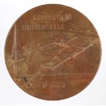 Bronzemedaille Frankreich 1889 reliefierte Darstellung des Weltausstellungsgebäudes m