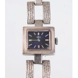 Damen Armbanduhr punziert, Silber 925 dt. mit Halbmond & Krone, Hugo Weinmann Exquisit