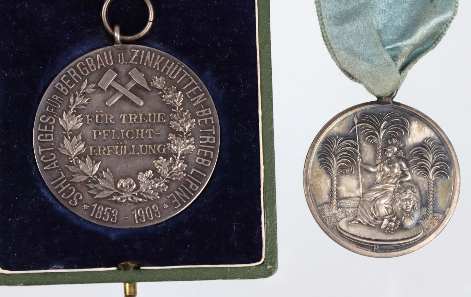 2 Silber Medaillen 1766 und 1903 dabei Freimaurer Silbermedaille 1766 (geprägt 1774) - Bild 2 aus 3
