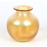 WMF Myra Vase um 1925/30 farbloses Glas mit Goldfolie Einschmelzungen in irisierender