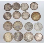 16 DM Gedenkmünzen BRD 1971/93 Silber, Posten von 10 x 5 DM von 1971 bis 1975 sowie 6