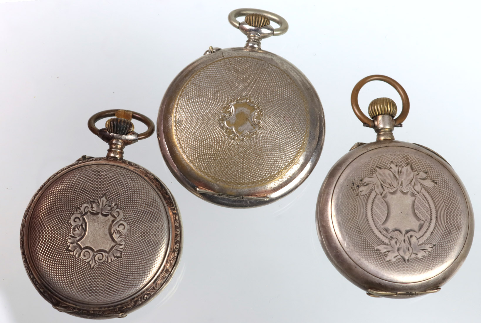 Posten Taschenuhren 3 Taschenuhren überwiegend in Silber, teils Chrome, mit Emaille-Z - Image 2 of 3