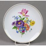 Meissen Teller *Blumenbouquet* Porzellan mit unterglasurblauer Schwertermarke der Porz