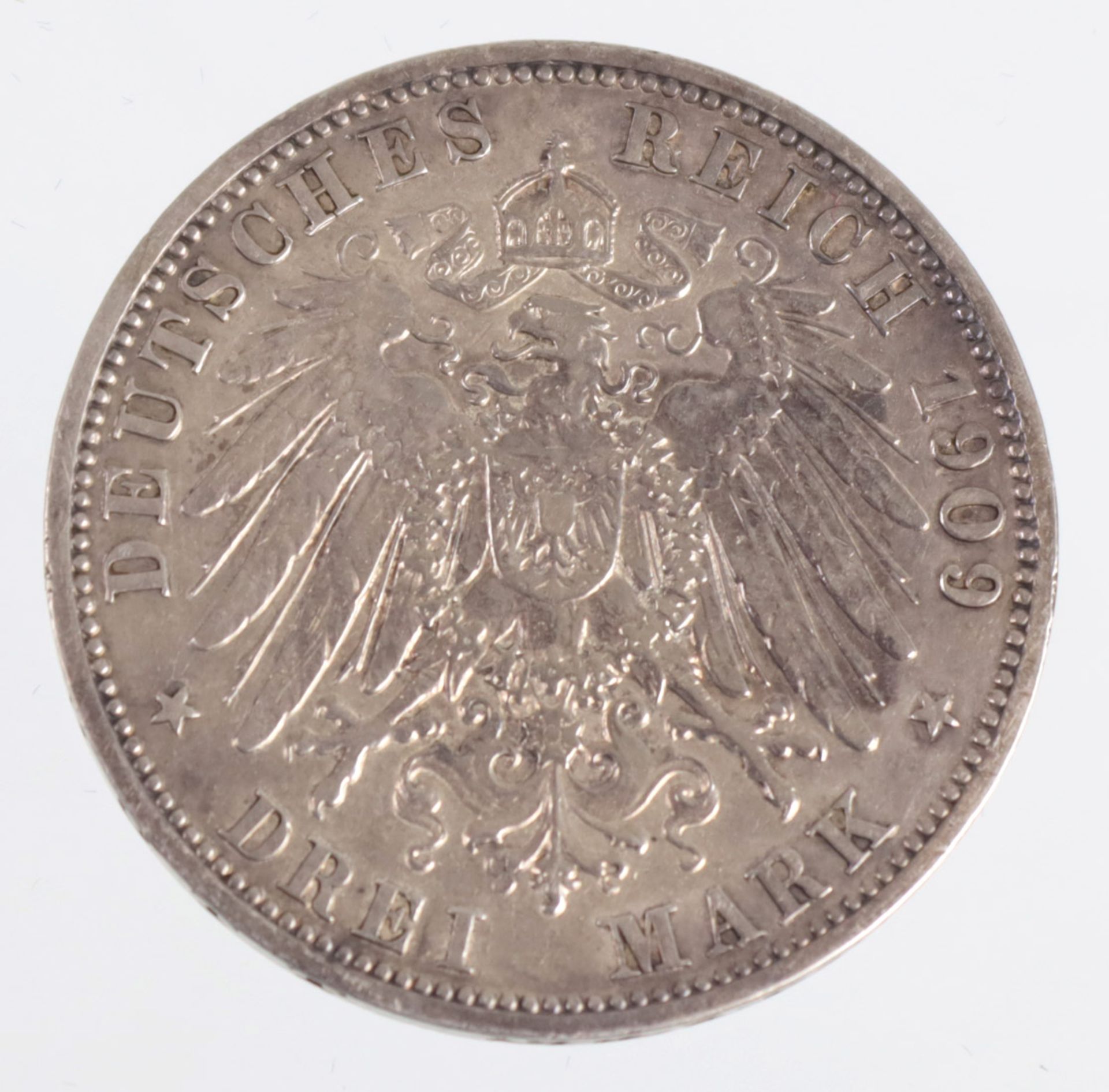 3 Mark Wilhelm II Preussen 1909A - Image 2 of 2