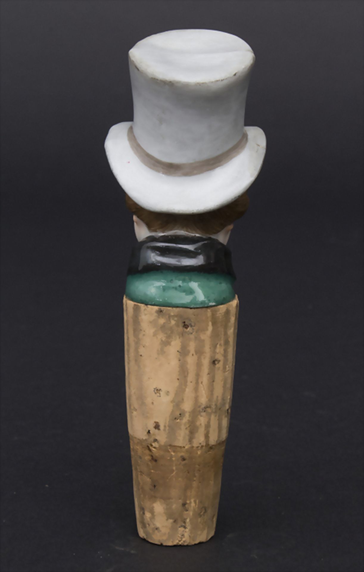 Charakter-Kopf / Flaschenstöpsel / Zierkorken / A head of a gentleman as bottle stopper, Meisse - Bild 3 aus 3