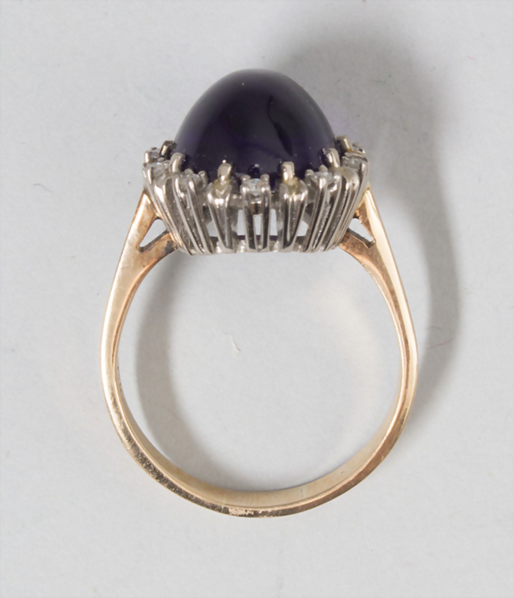 Damenring mit Amethyst und Diamanten / An 18 ct ladies gold ring with amethyst and diamonds, 2. - Bild 3 aus 3