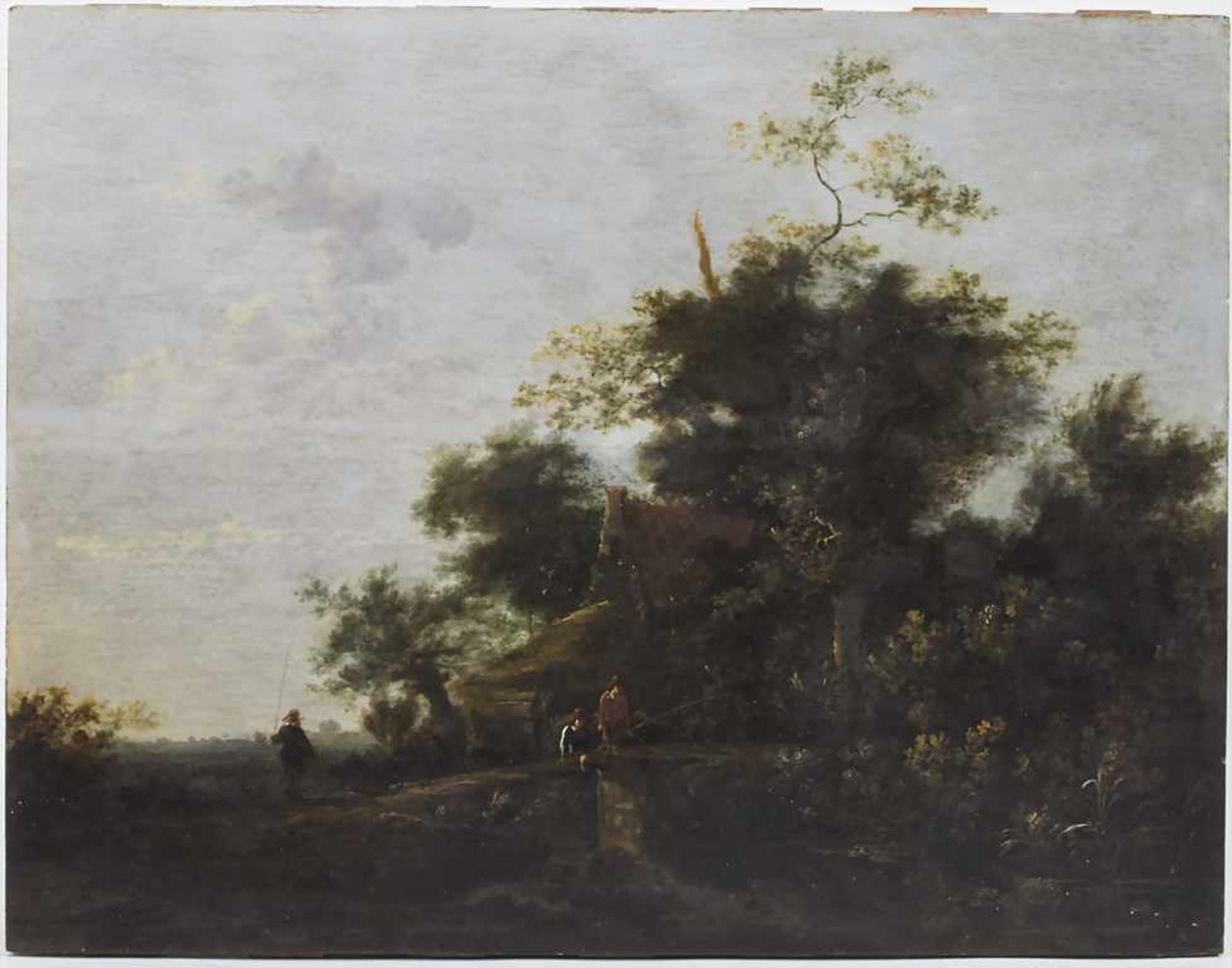 Jan II Vermeer von Haarlem (1656-1705) (Zuschreibung / Attributed), 'Flusslandschaft mit Anglern