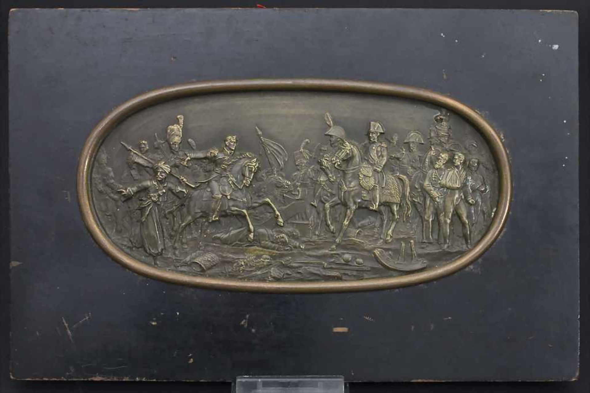 Napoleon Bonaparte in der Schlacht von Austerlitz, 19. Jh.Material: Bronzerelief, im H